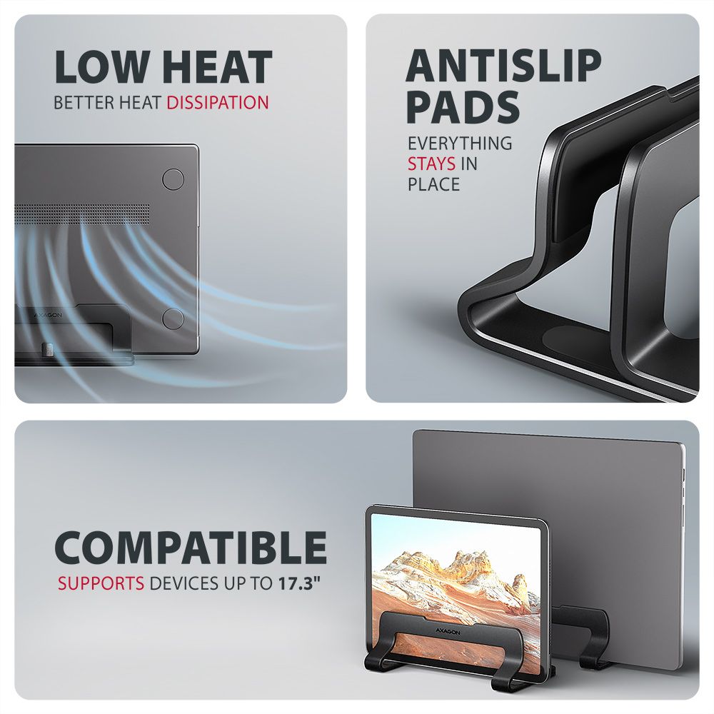 STND-VB vertical stand for laptops and tablets