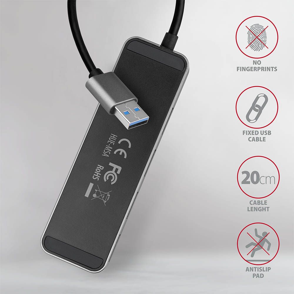 HUE-MSA SuperSpeed USB-A SWITCH hub w. CHARGING function