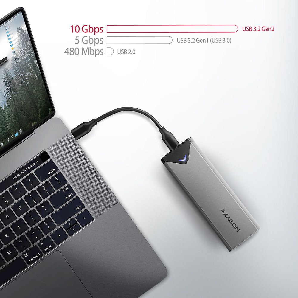 EEM2-UG2 USB-C 10Gbps - M.2 NVMe SSD SILVER ARROW box