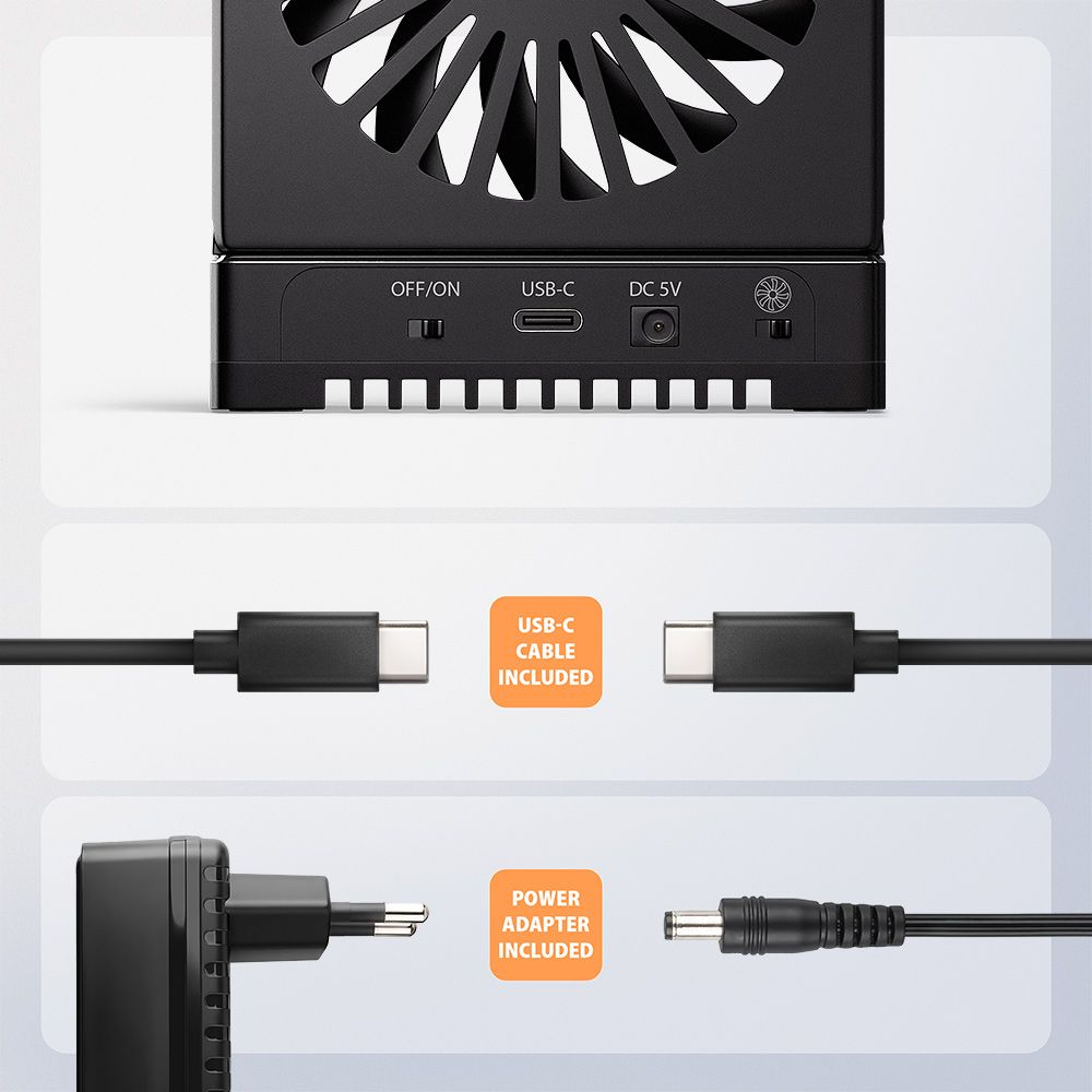 ADSA-M2C22 USB-C 20Gbps dokkolóállomás 2x M.2 NVMe / SATA SSD-hez, PC nélküli lemezklónozási funkcióval