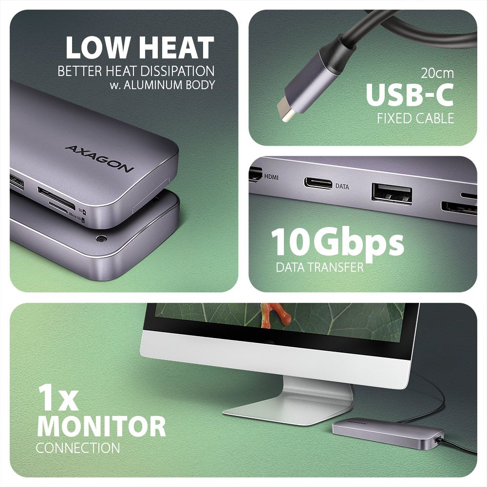 HMC-6GM2 USB-C 10Gbps GEN2COMBO 6in1 hub