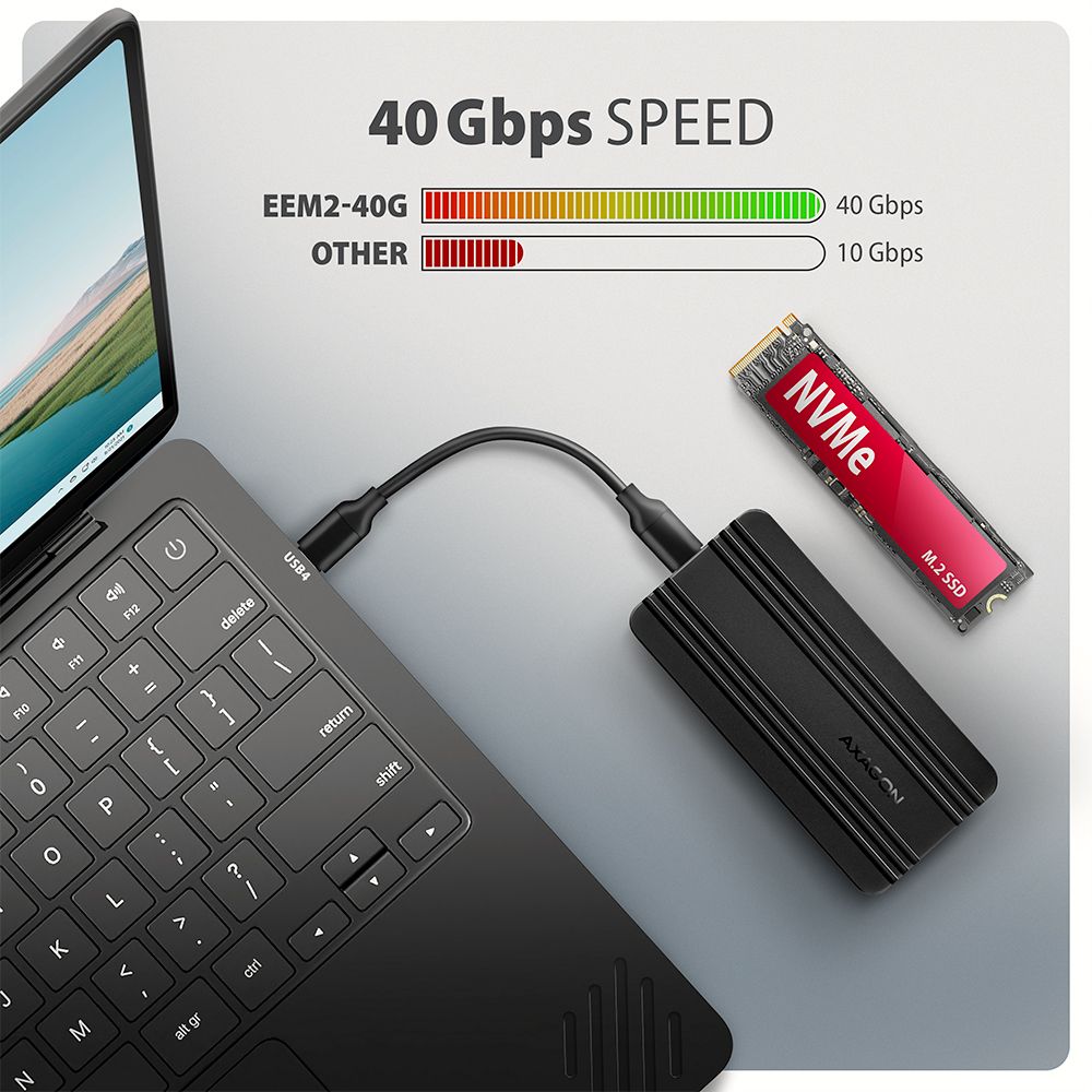 EEM2-40G USB-C 40Gbps zewnętrzna obudowa do M.2 NVMe SSD