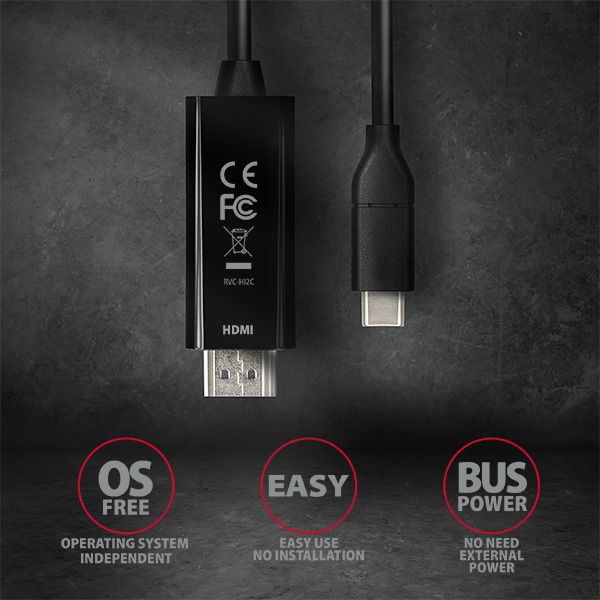 RVC-HI2C USB-C > HDMI kabel 1.8m, 4K/60Hz