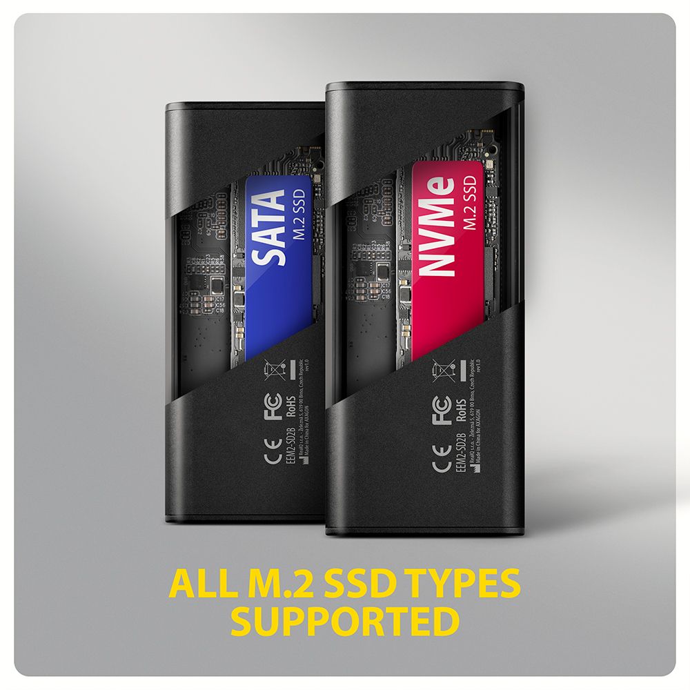 EEM2-SD2B USB-C 10Gbps - M.2 NVMe & SATA SSD DISPLAY box