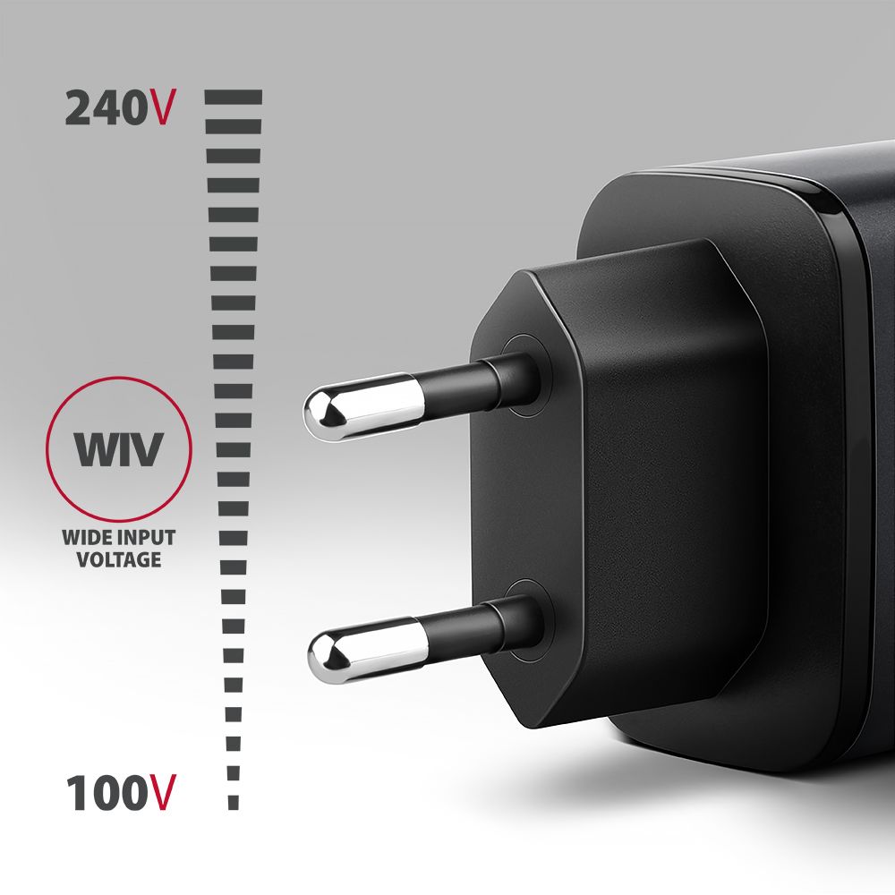 ACU-PQ67D PD3.0 & QC4+ 2× OUTPUTS, LCD display, wall charger 67W
