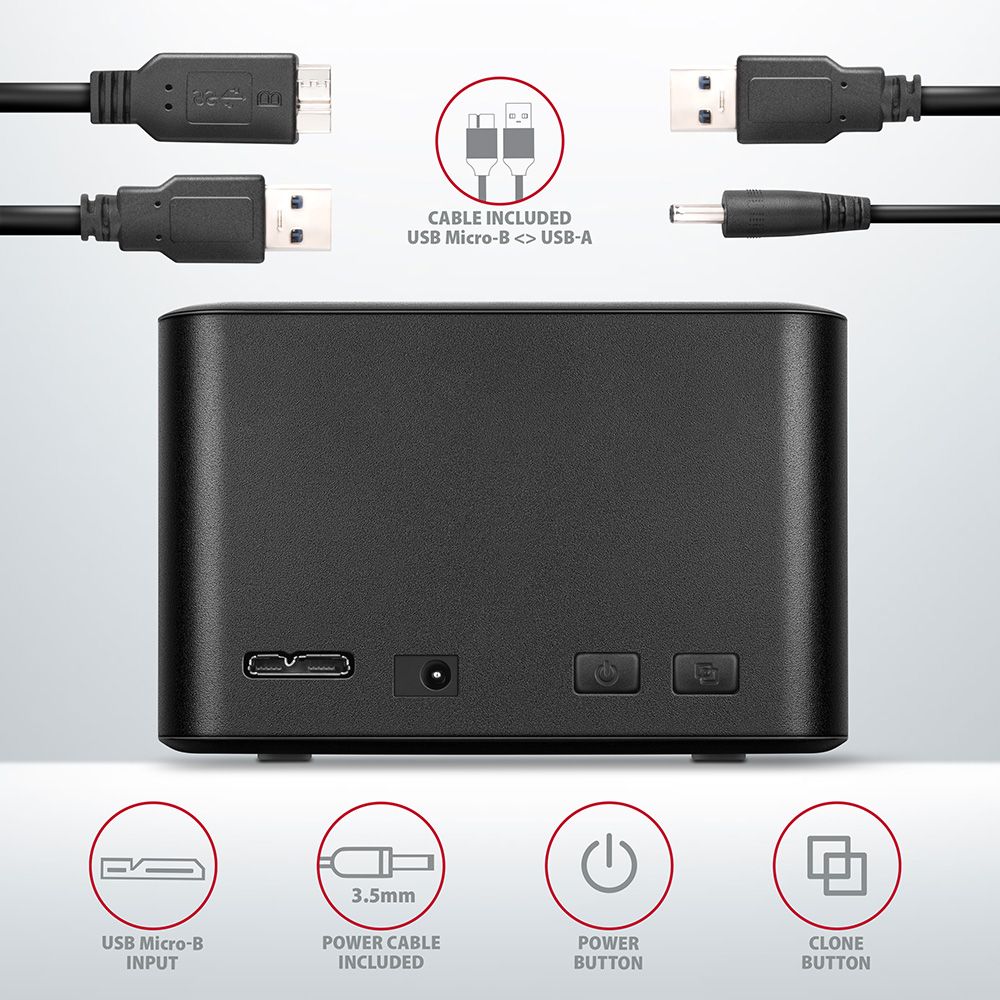 ADSA-D25 SuperSpeed USB DUAL 2.5" SSD/HDD MINI dock