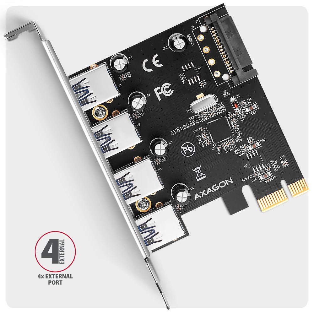 PCEU-430RS PCIe řadič 4× ext. USB-A 5 Gbps port