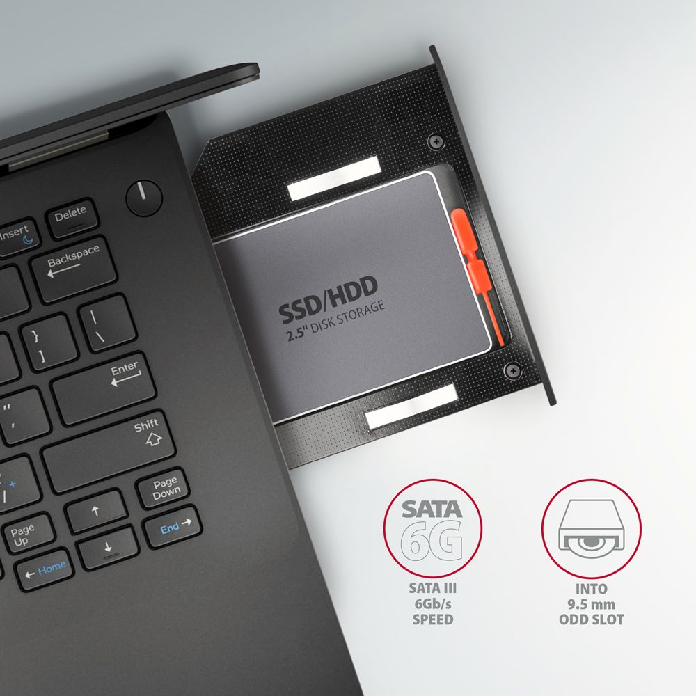 RSS-CD09 ODD – 2.5" SATA SSD/HDD caddy, 9.5 mm