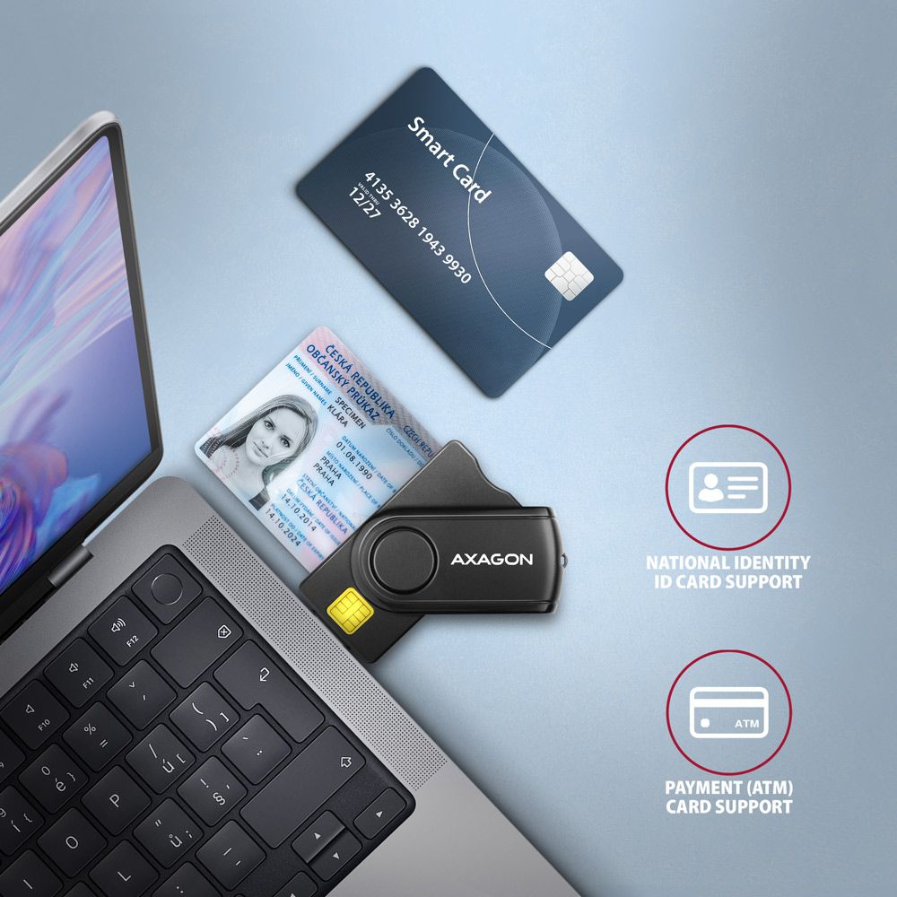 CRE-SMP2A USB-A + USB-C 4-slot Smart card PocketReader