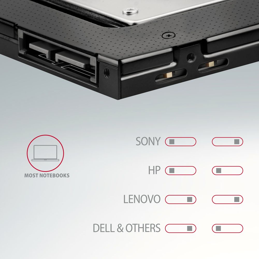 RSS-CD09 ODD – 2.5" SATA SSD/HDD caddy, 9.5 mm