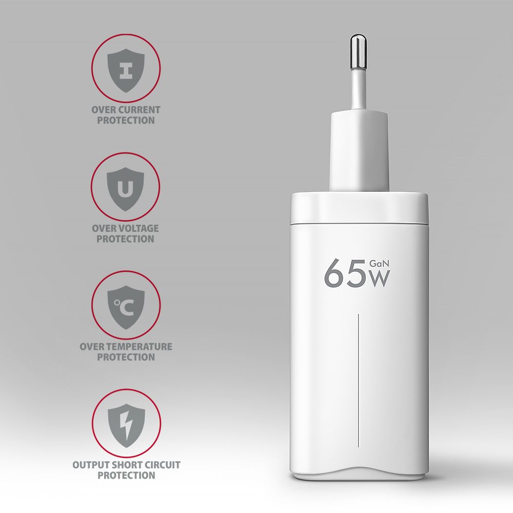 ACU-DPQ65W PD3.0 & QC4+ 3xOUTPUTS wall charger 65W