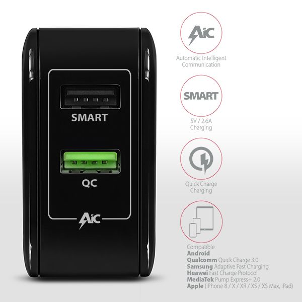 ACU-QC5 QC3.0 + 2.6A wall charger
