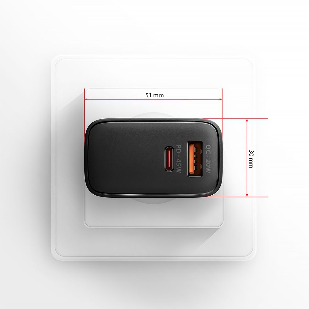 ACU-PQ45 PD3.0 & QC4+ DUAL OUTPUTS wall charger 45W