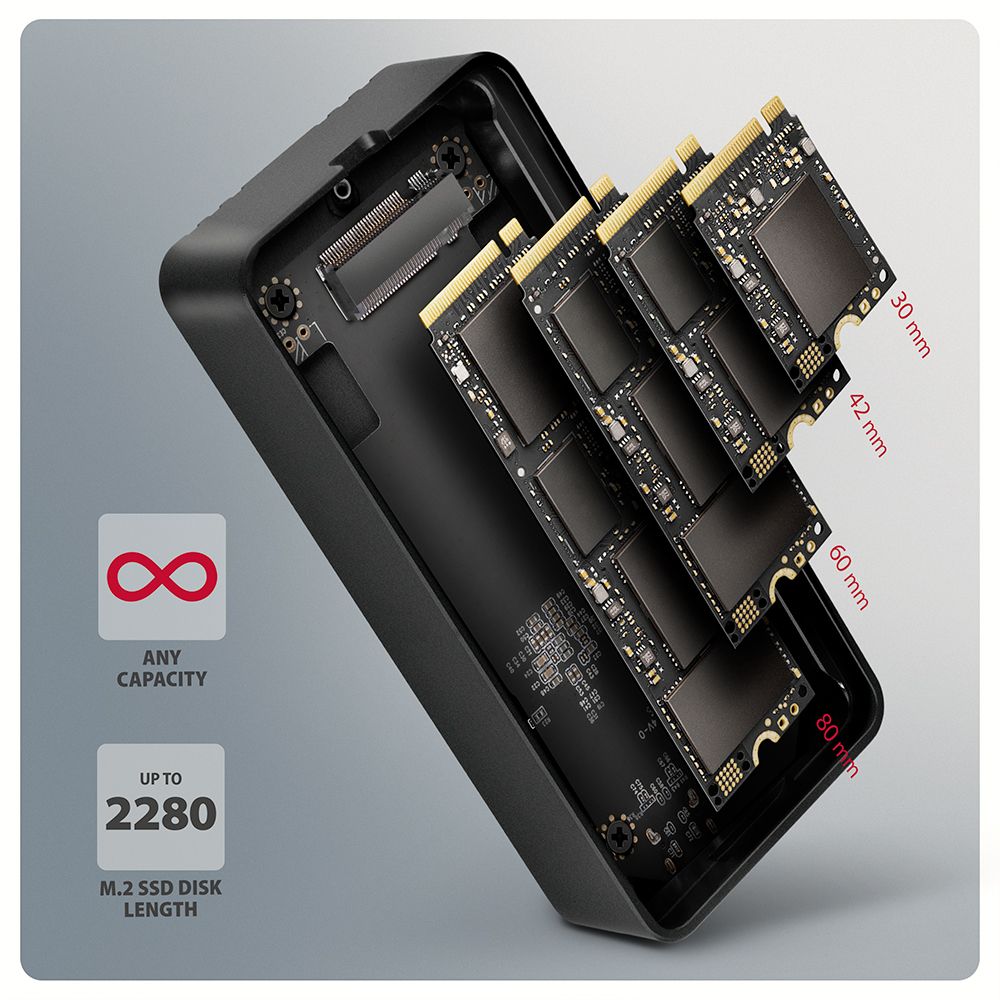 EEM2-40G USB-C 40Gbps zewnętrzna obudowa do M.2 NVMe SSD