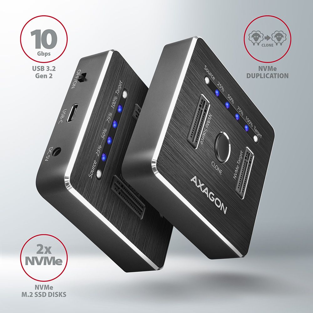 ADSA-M2C SuperSpeed USB-C 10Gbps dual M.2 NVMe dock