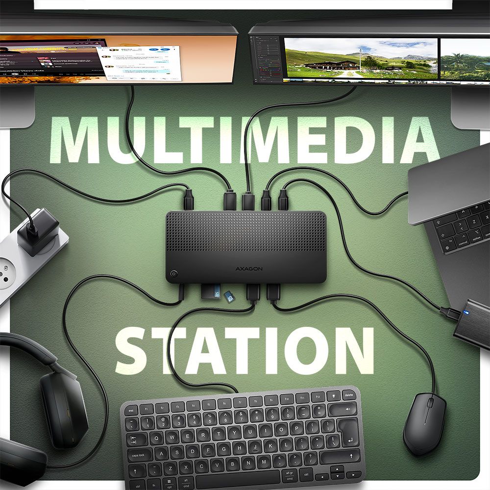 HMC-U4 USB4 40 Gbps DUAL 4K DISPLAY 12in1 dock