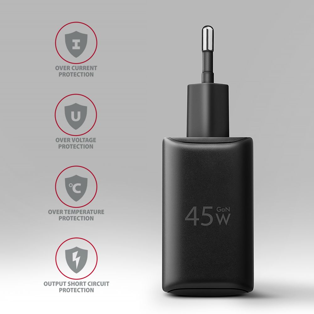 ACU-PQ45 PD3.0 & QC4+ DUAL OUTPUTS wall charger 45W
