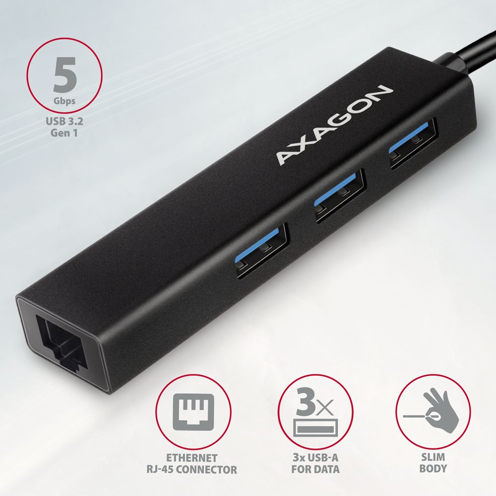 HMC-GL3A SuperSpeed USB-C hub + gigabit LAN