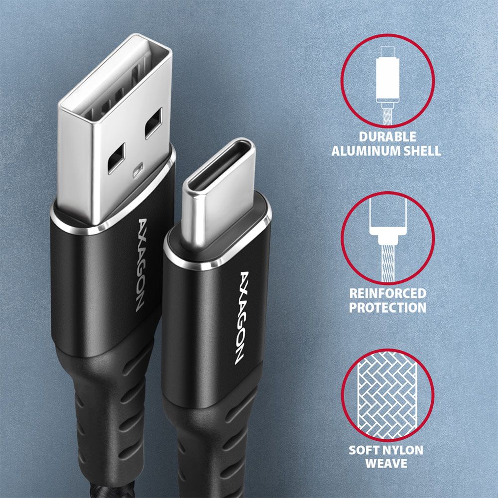 BUCM-AM20AB HQ USB-C <> USB-A cable 2 m