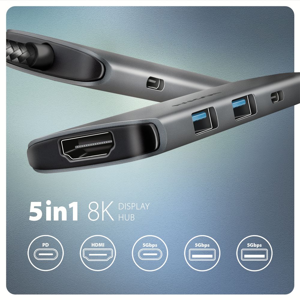 HMC-5H8K USB-C 5Gbps 5in1 8K hub