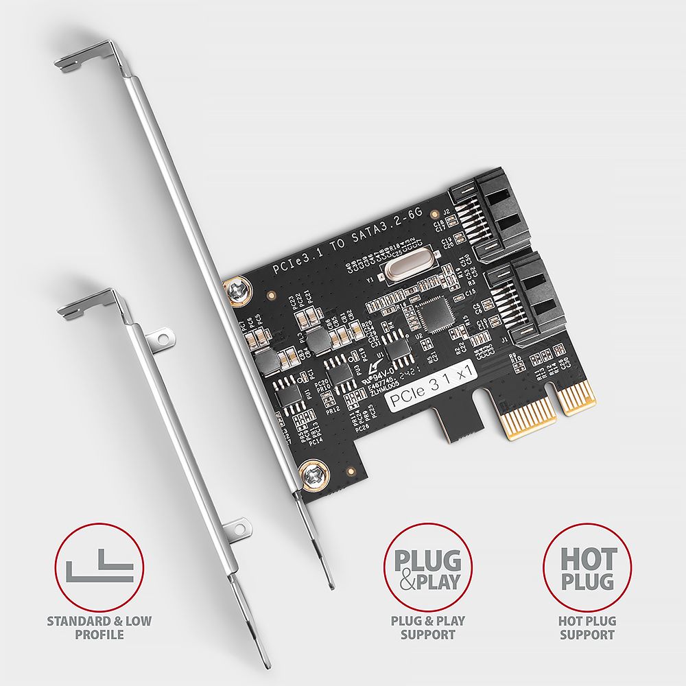 PCES-SJ2 PCIe řadič 2x SATA 6G