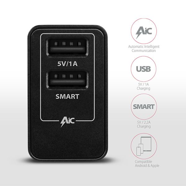 ACU-DS16 5V/2.2A + 5V/1A SMART wall charger