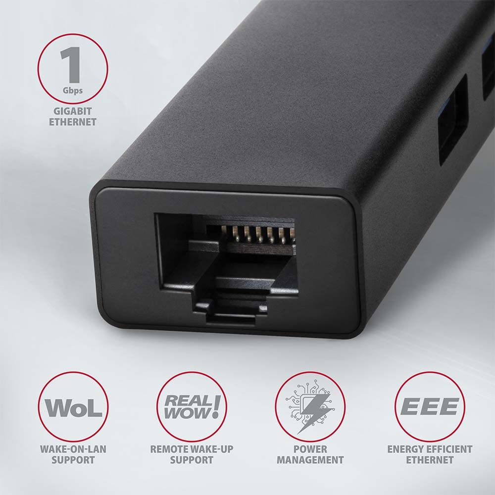 HMA-GL3A SuperSpeed USB-A hub + gigabit LAN