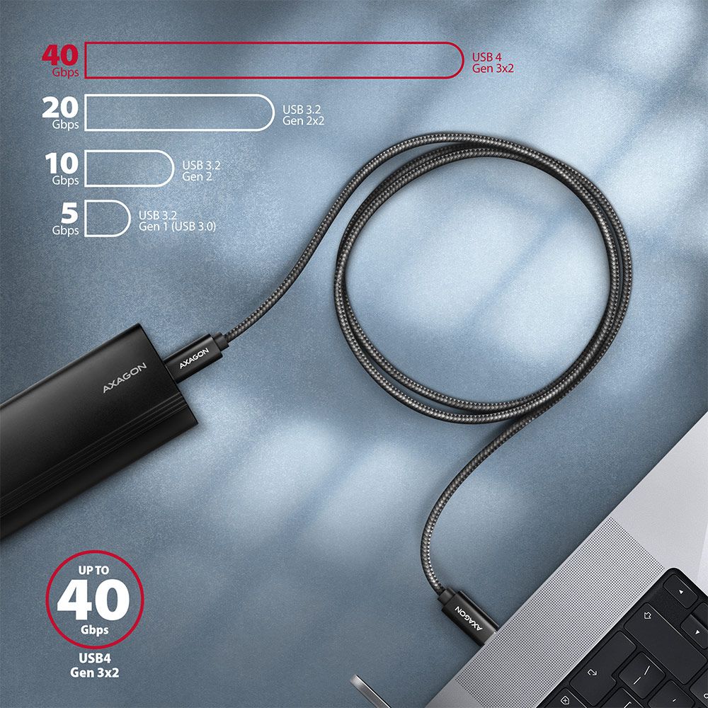 BUCM432-CM10AB NewGEN+ USB-C <> USB-C 4 Gen 3×2 / 100 W kabel  1 m