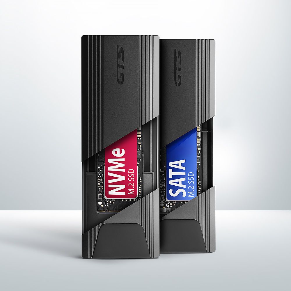 EEM2-GTS2 USB-C 10Gbps - M.2 NVMe & SATA SSD THIN SCREWLESS box
