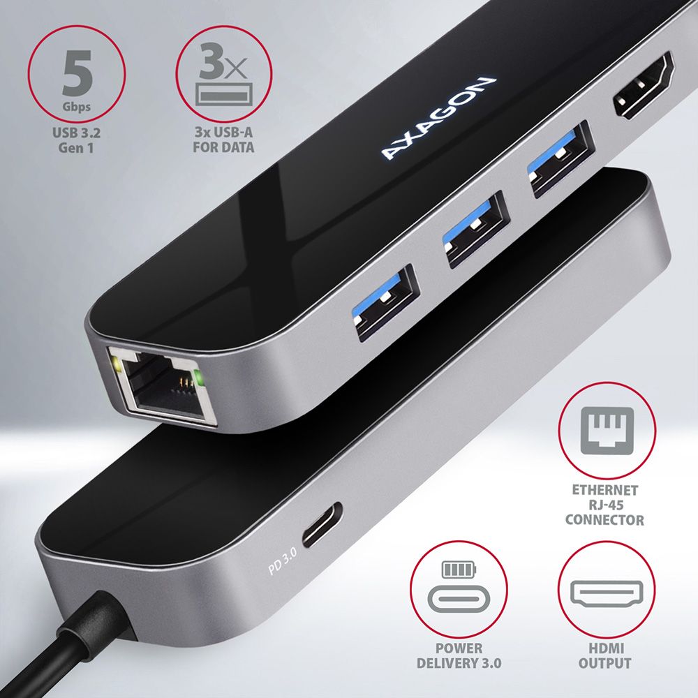 HMC-6GL SuperSpeed USB-C COMBO 6in1 hub