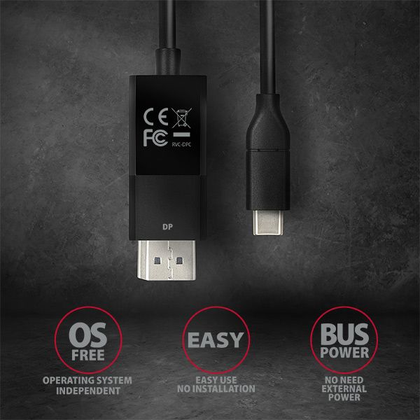 RVC-DPC USB-C > DP kábel 1.8m