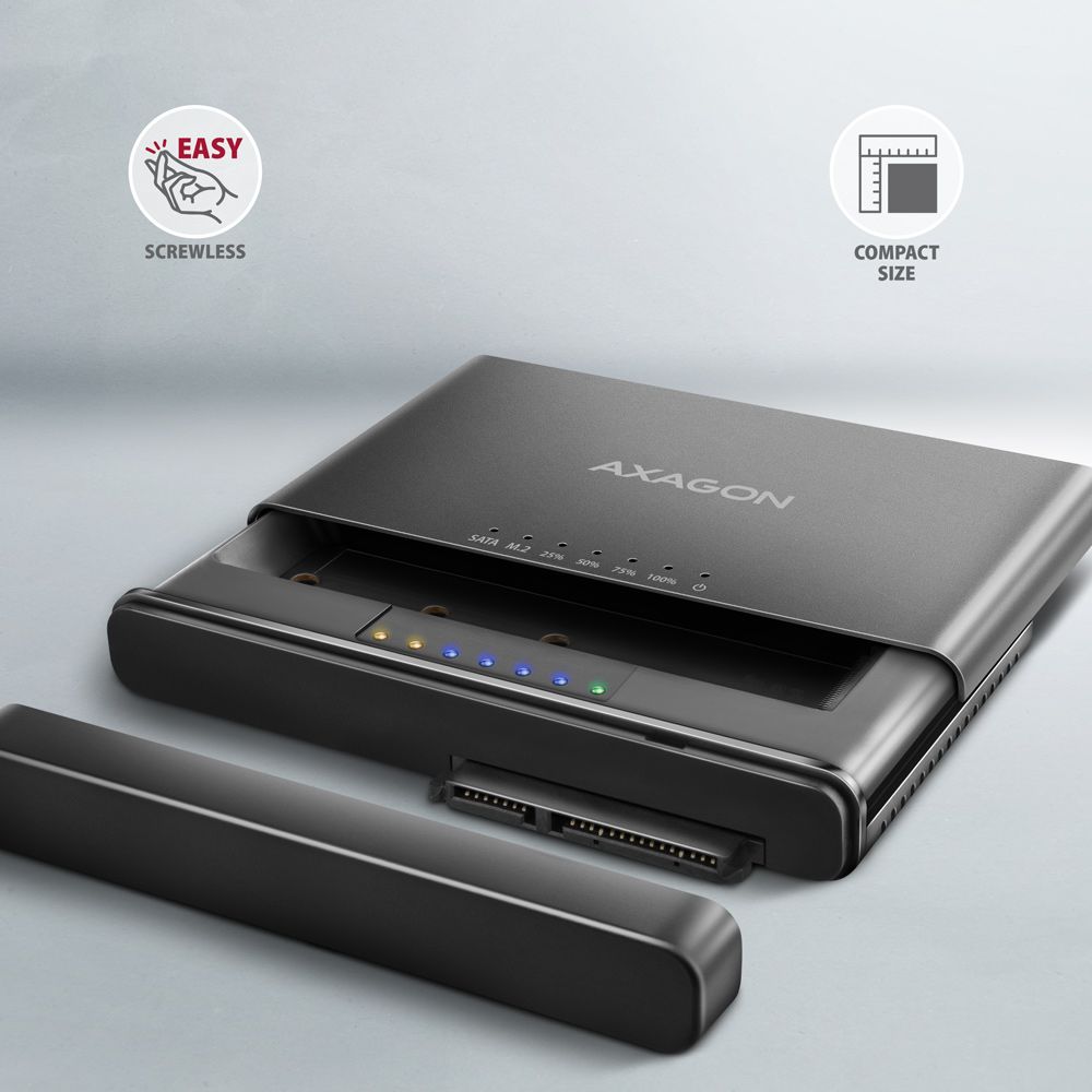 ADSA-CC USB-C 10Gbps adaptér pro M.2 NVMe + SATA SSD/HDD