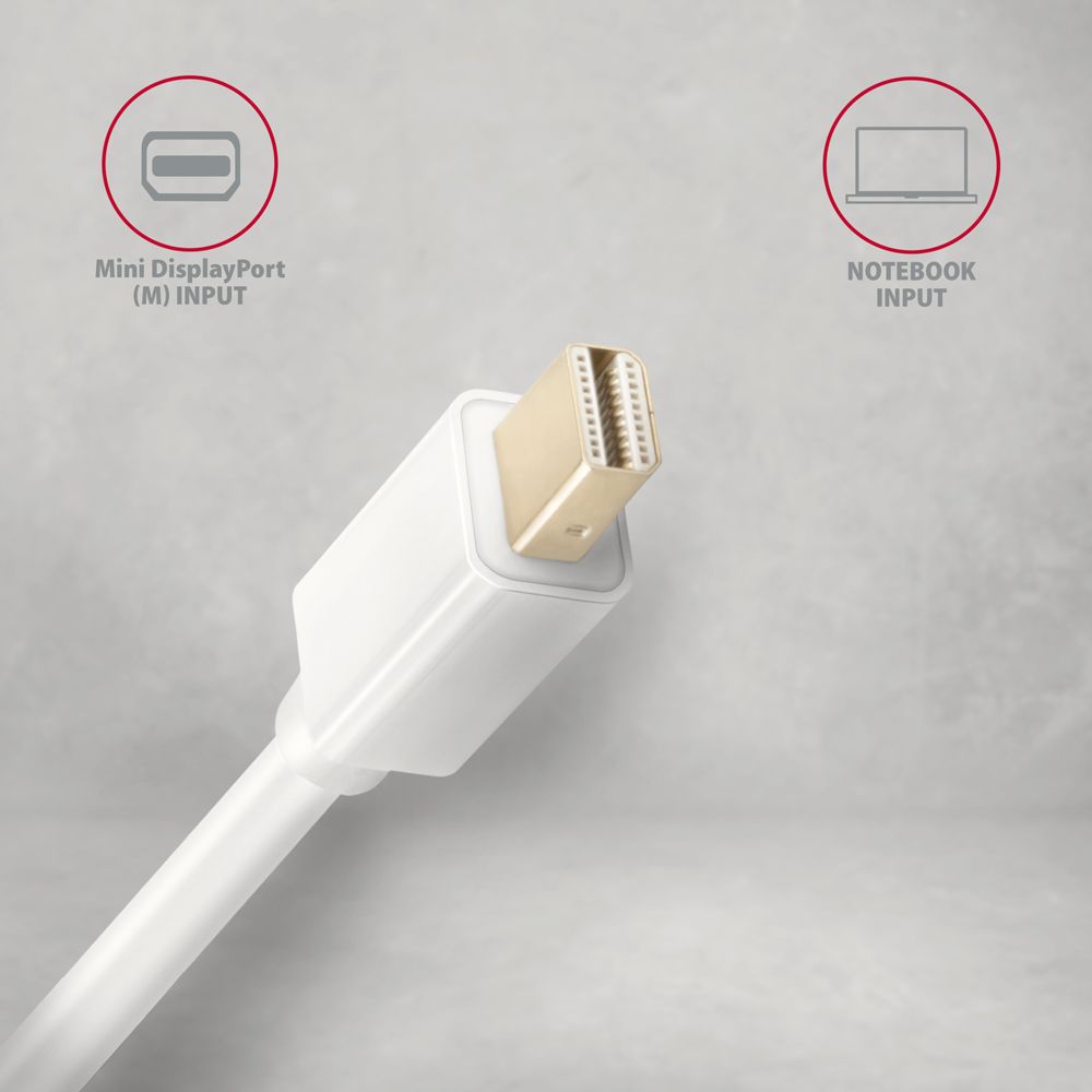 RVDM-HI14C2W Mini DP > HDMI kabel 1.8m, 4K/30Hz