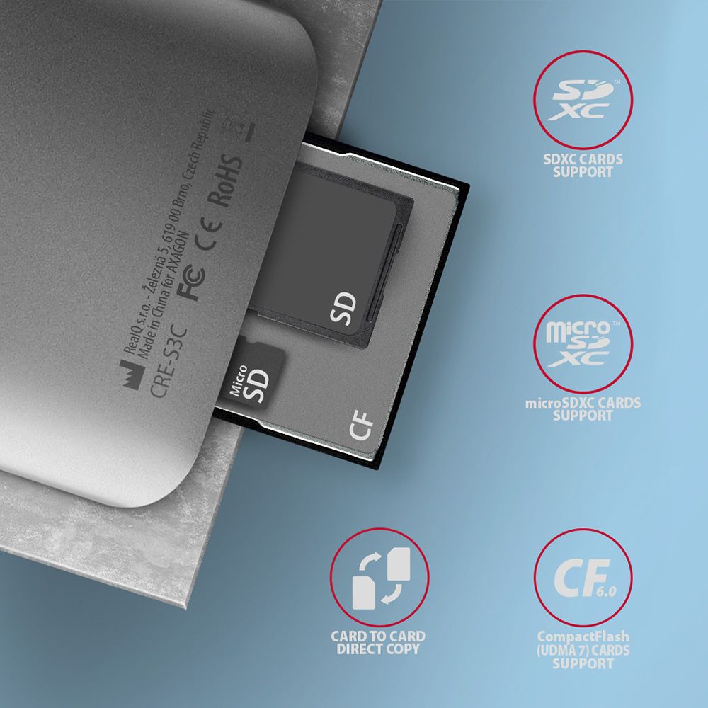 CRE-S3C SuperSpeed USB-C UHS-II čtečka