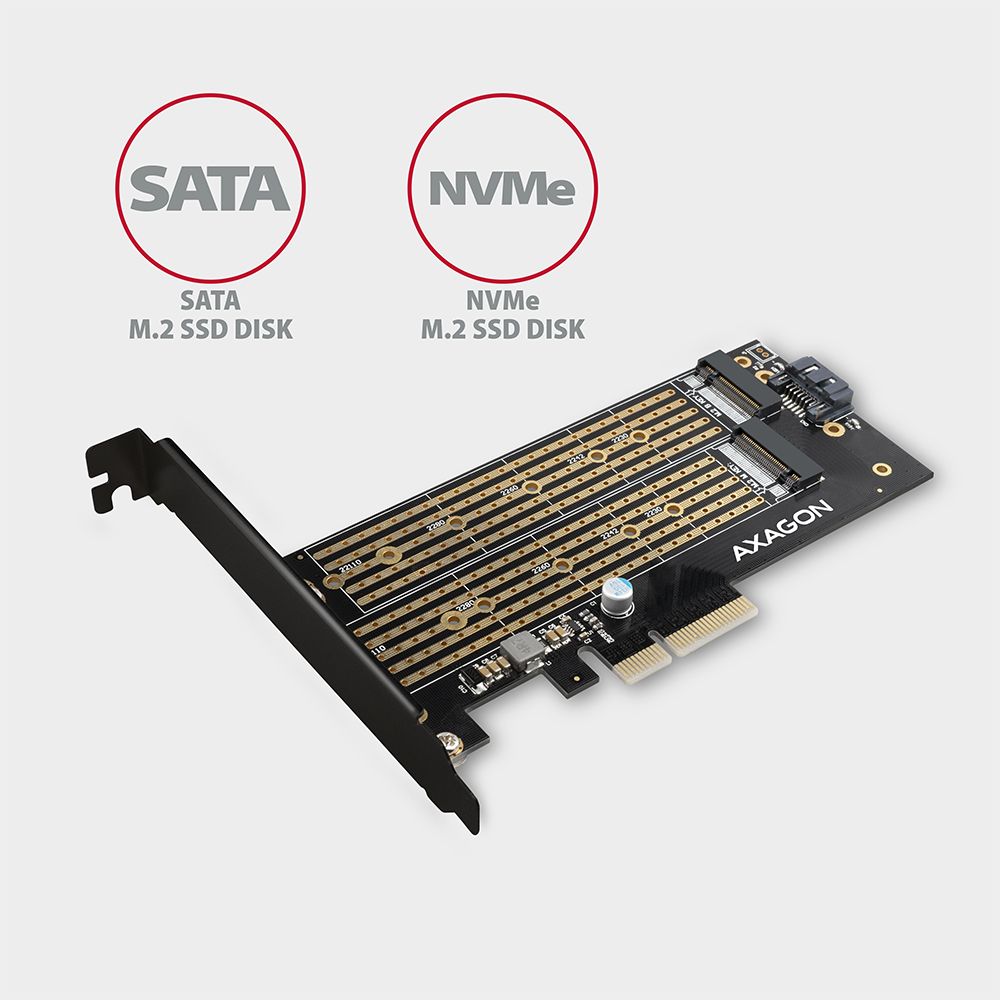 PCEM2-D PCIe NVMe + SATA M.2 adaptér