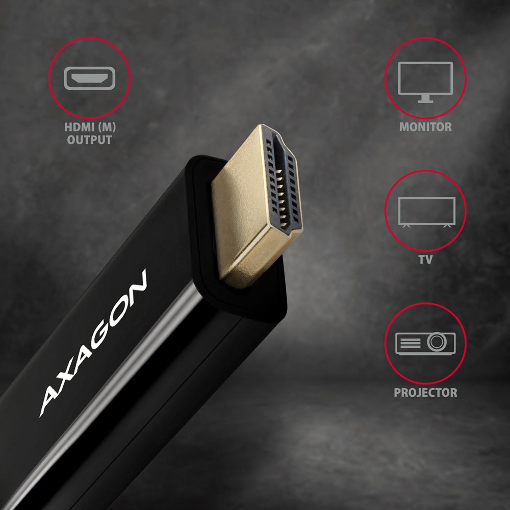 RVDM-HI14C2 Mini DP > HDMI kábel 1.8m, 4K/30Hz