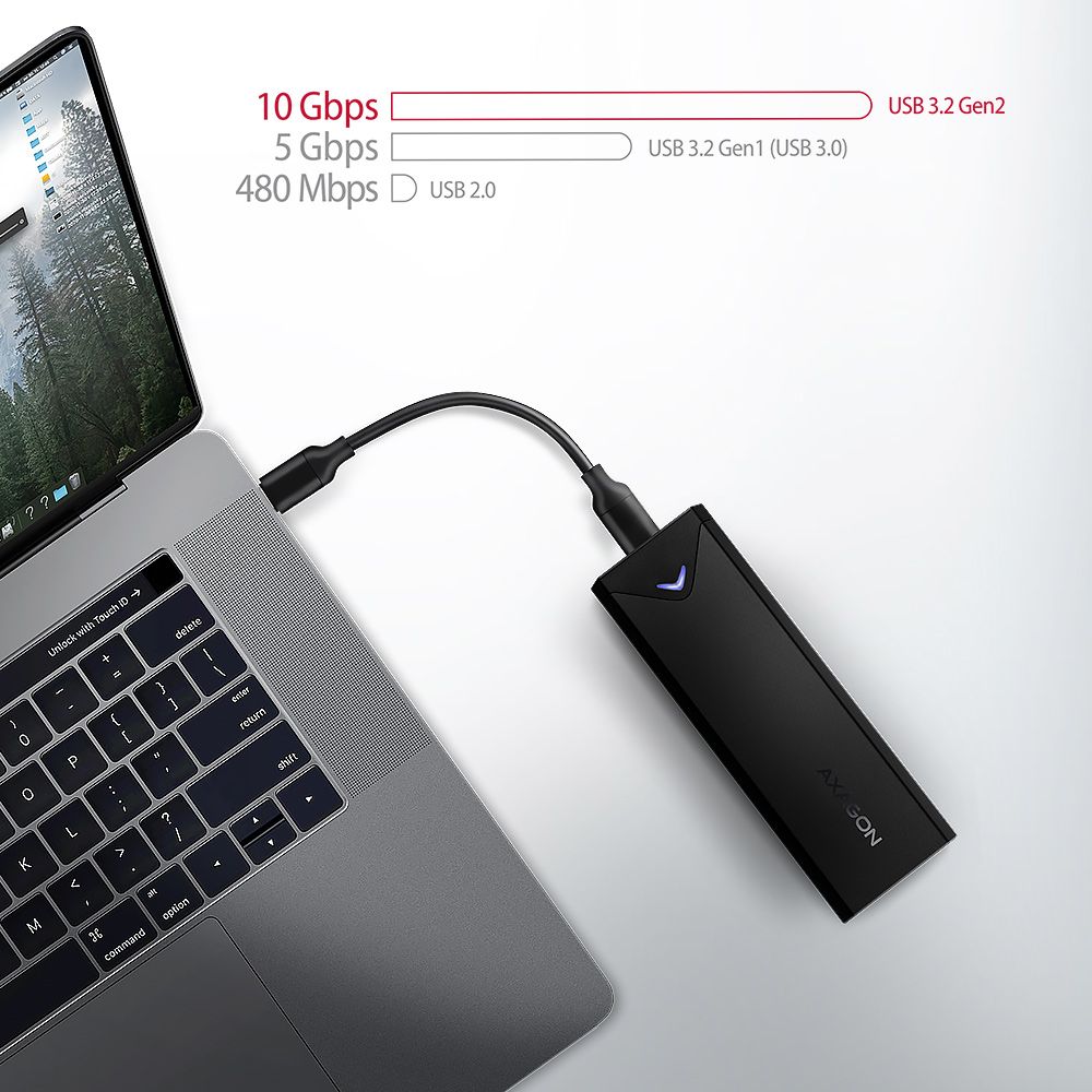 EEM2-UB2 USB-C 10Gbps – M.2 NVMe SSD BLACK ARROW box