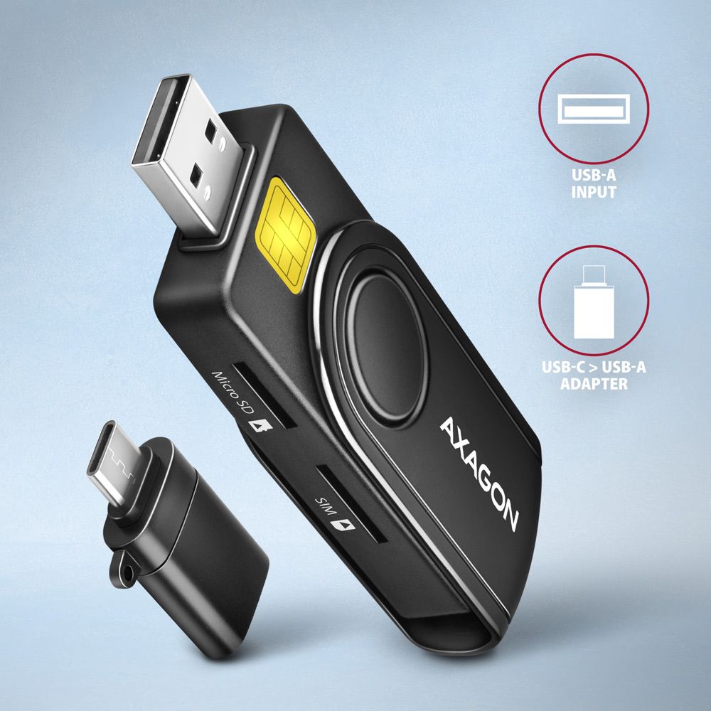 CRE-SMP2A USB-A + USB-C 4-slot Smart card PocketReader