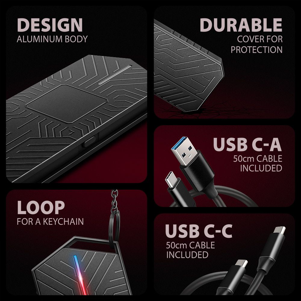 EEM2-GAM USB-C 10Gbps - M.2 NVMe & SATA SSD GAME M.2 box