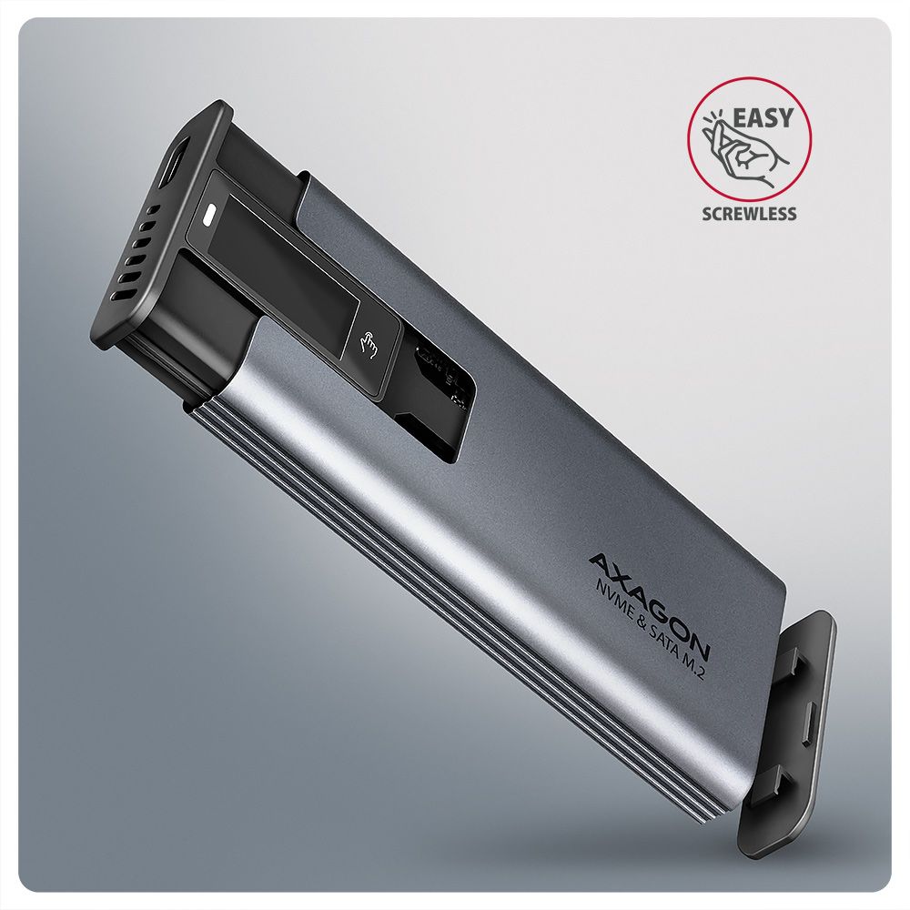 EEM2-SD2 USB-C 10Gbps - M.2 NVMe & SATA SSD DISPLAY box