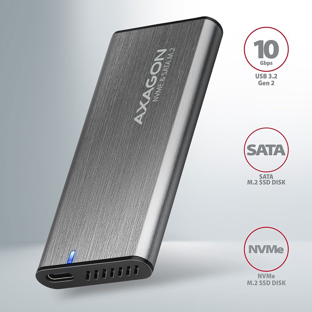 EEM2-SG2 SuperSpeed+ USB-C - M.2 NVMe & SATA SSD RAW box