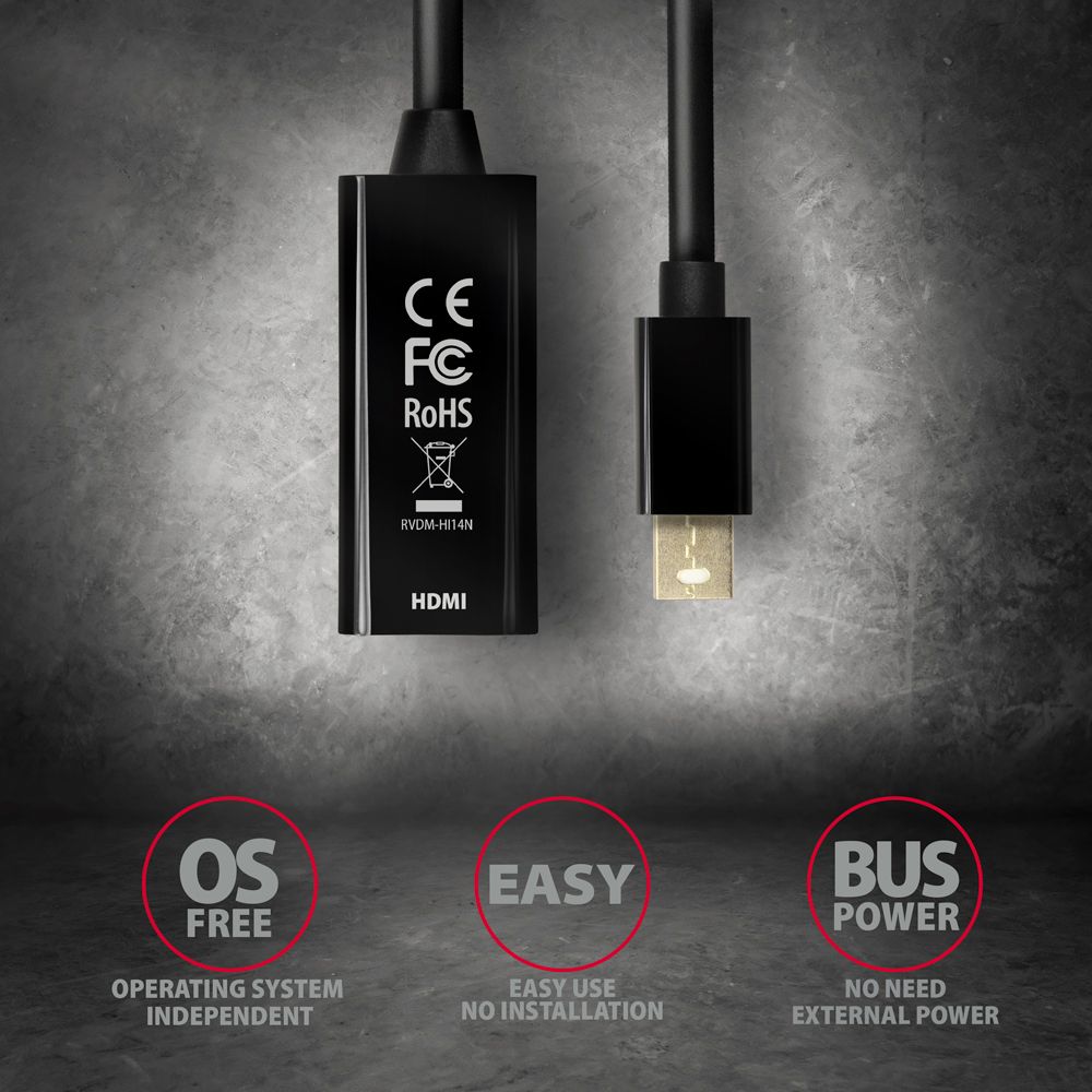 RVDM-HI14N Mini DP > HDMI adaptér, 4K/30Hz
