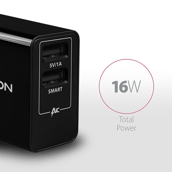 ACU-DS16 5V/2.2A + 5V/1A SMART wall charger