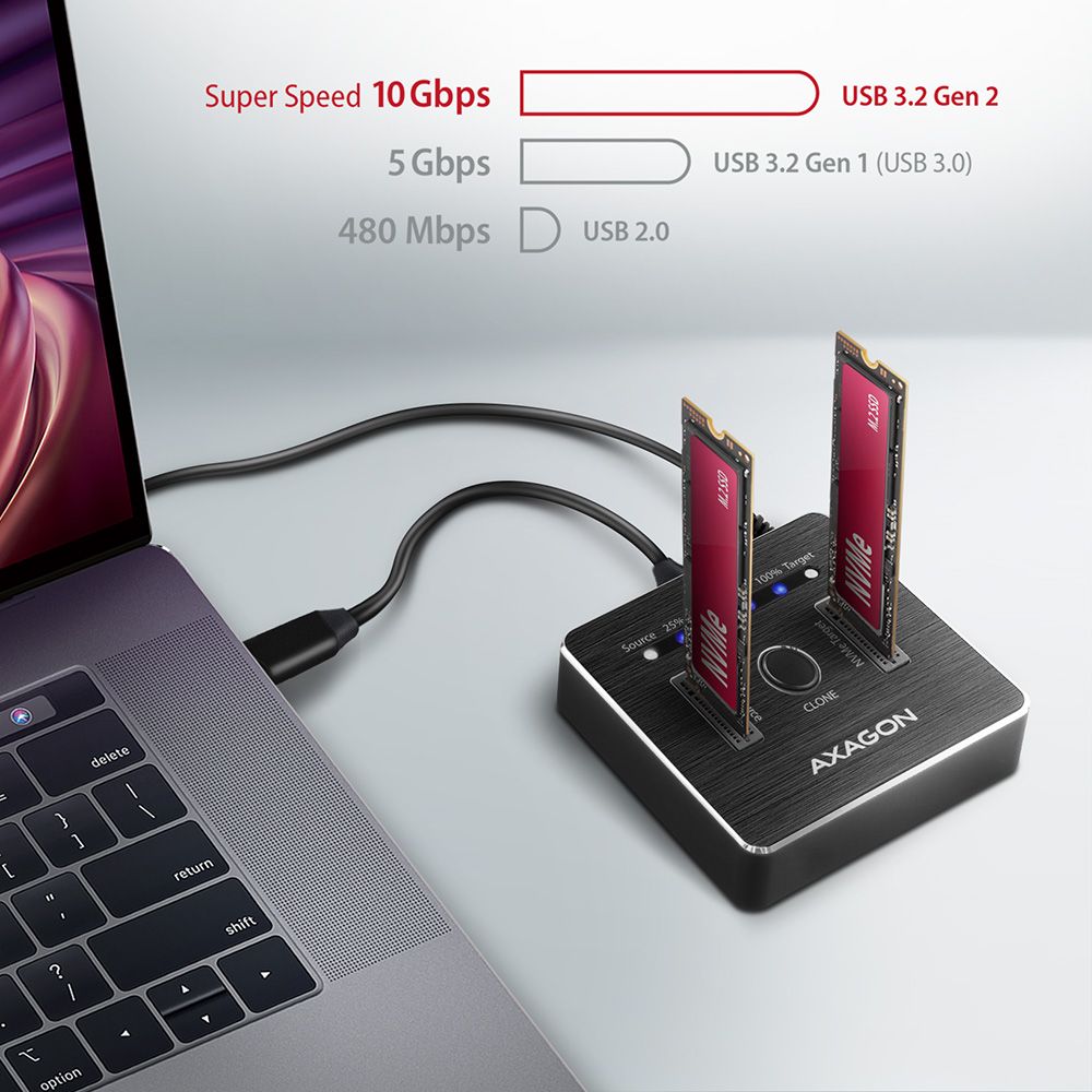 ADSA-M2C SuperSpeed USB-C 10Gbps dual M.2 NVMe dock