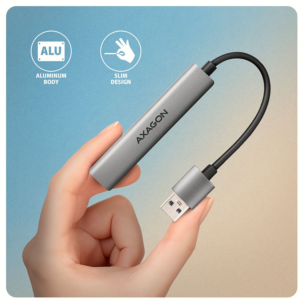 HUE-STA ALU STRIP USB-A 4 port hub