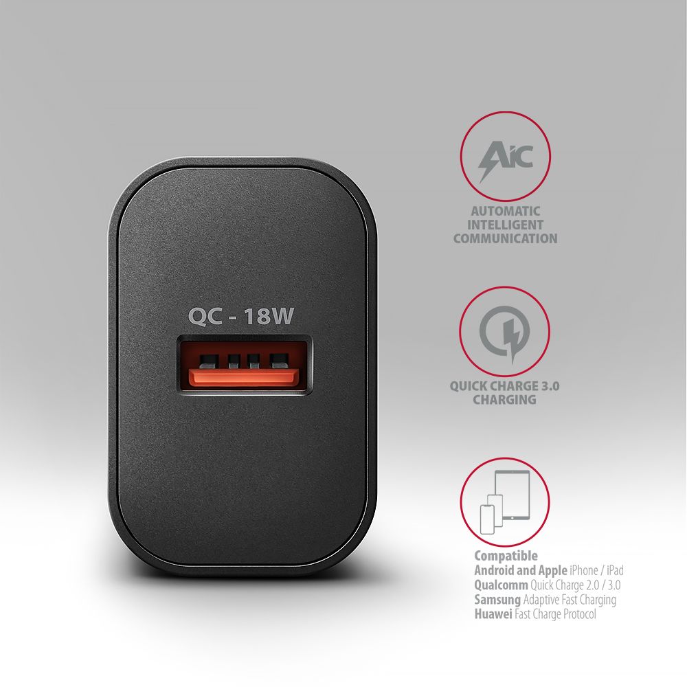 ACU-QC18 QC3.0 1xOUTPUT wall charger 18W