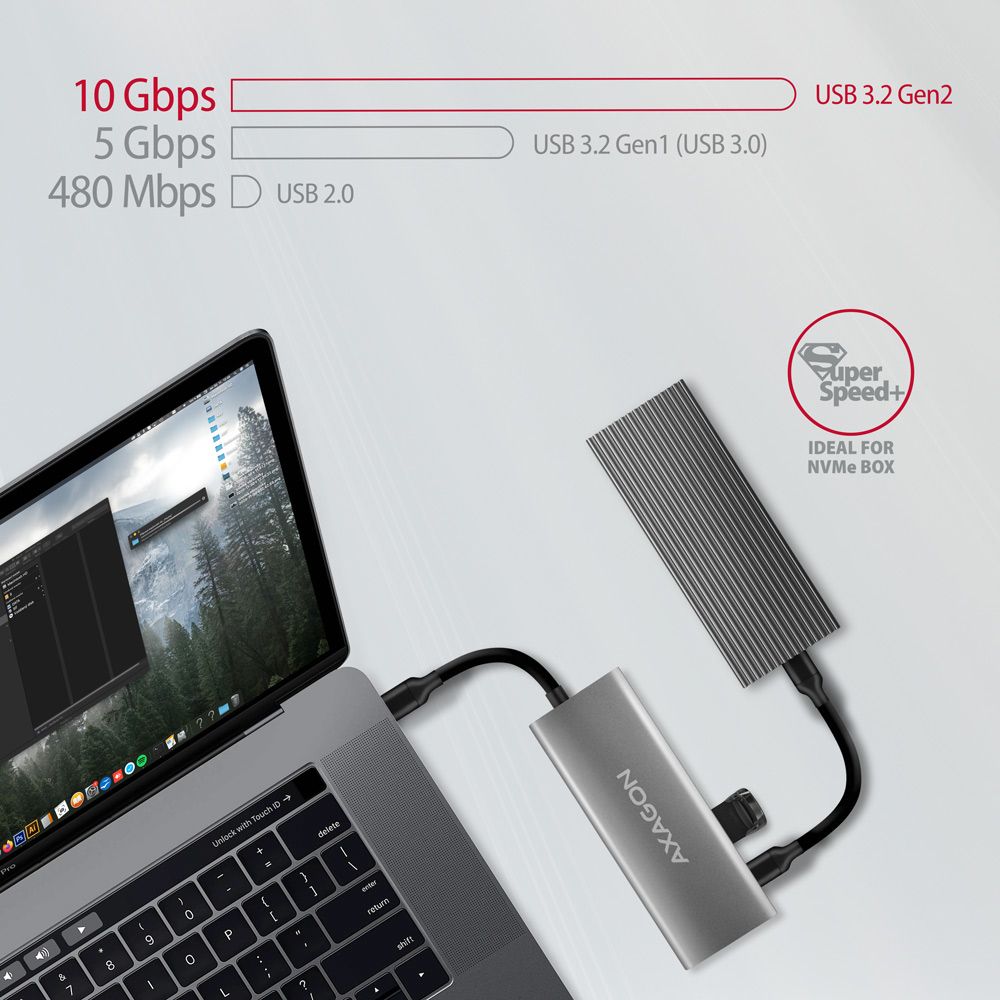 HMC-5G21 USB-C 10Gbps SPEEDSTER 5in1 hub
