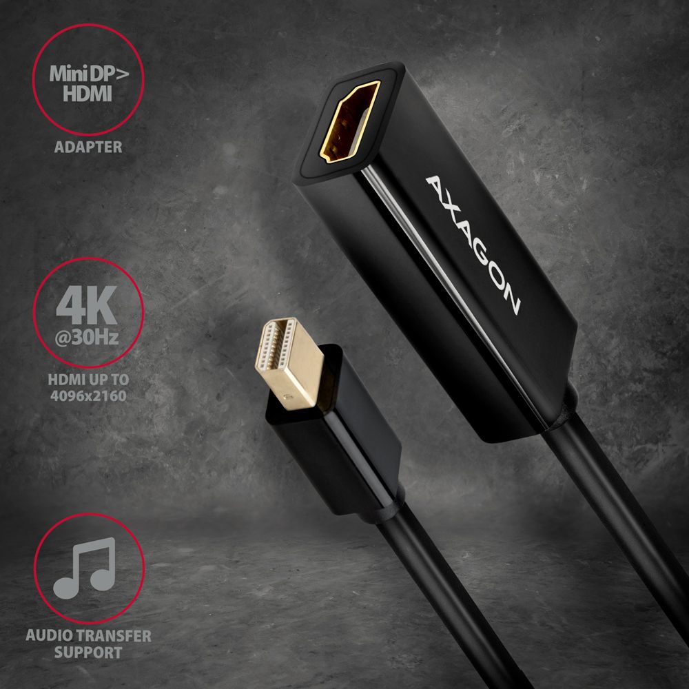 RVDM-HI14N Mini DP > HDMI adaptér, 4K/30Hz