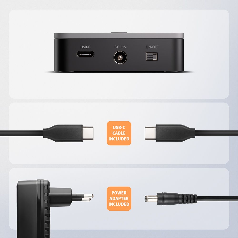 ADSA-M2C22L USB 20Gbps dokovací stanice pro 2× NVMe SSD