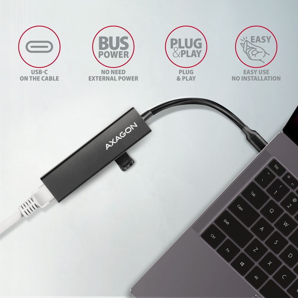 HMC-GL3A SuperSpeed USB-C hub + gigabit LAN